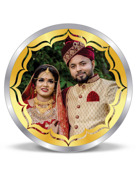 Precious Moments Personalised BIS Hallmarked Wedding Anniversary Silver Coin Of 50 Gram in 999 Purity / Fineness By ACPL