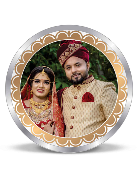 Precious Moments Personalised BIS Hallmarked Wedding Anniversary Silver Coin Of 20 Gram in 999 Purity / Fineness By ACPL