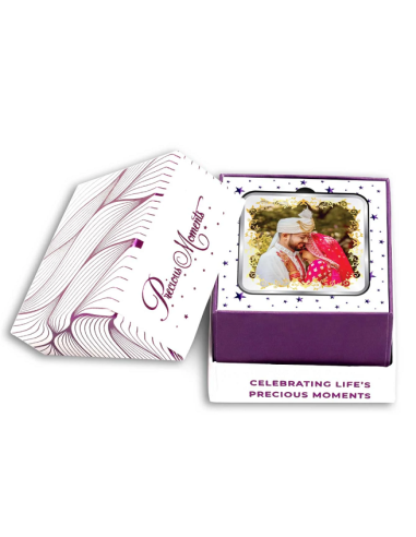 Precious Moments Personalised BIS Hallmarked Wedding Anniversary Silver Coin Of 50 Gram in 999 Purity / Fineness By ACPL