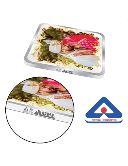 Precious Moments Personalised BIS Hallmarked Wedding Anniversary Silver Coin Of 50 Gram in 999 Purity / Fineness By ACPL
