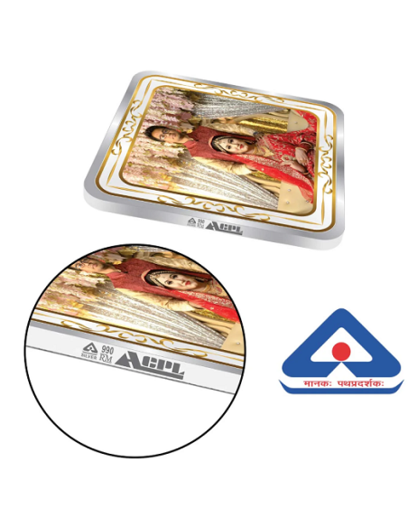 Precious Moments Personalised BIS Hallmarked Wedding Anniversary Silver Coin Of 10 Gram in 999 Purity / Fineness By ACPL