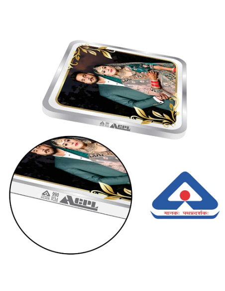 Precious Moments Personalised BIS Hallmarked Wedding Anniversary Silver Coin Of 10 Gram in 999 Purity / Fineness By ACPL