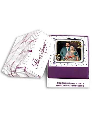 Precious Moments Personalised BIS Hallmarked Wedding Anniversary Silver Coin Of 50 Gram in 999 Purity / Fineness By ACPL
