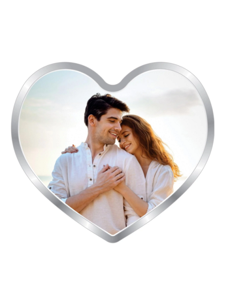 Precious Moments Personalised BIS Hallmarked Happy Anniversary Silver Heart Shape Coin Of 20 Gram in 999 Purity by ACPL