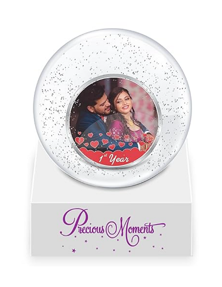 Precious Moments Personalised BIS Hallmarked Anniversary Silver Coin in Glass Globe Of 10 Gram in 999 Purity / Fineness By ACPL