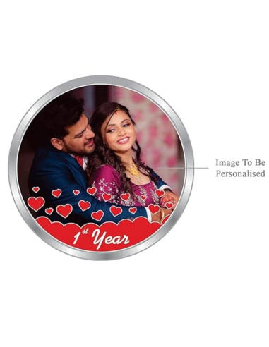 Precious Moments Personalised BIS Hallmarked Anniversary Silver Coin in Glass Globe Of 10 Gram in 999 Purity / Fineness By ACPL