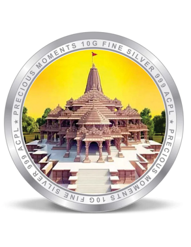 Precious Moments Color Lord Ram JI BIS Hallmarked Silver Coin Of 20 Gram in 999 Purity / Fineness by ACPL