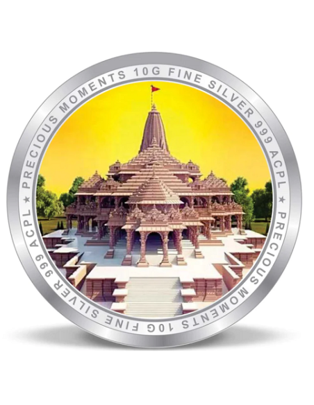 Precious Moments Color Lord Ram JI BIS Hallmarked Silver Coin Of 20 Gram in 999 Purity / Fineness by ACPL