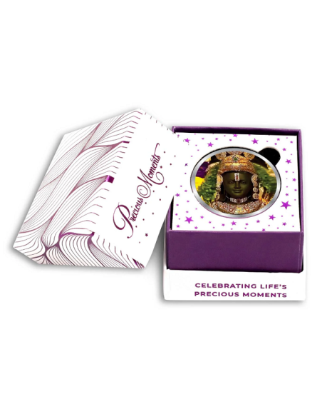Precious Moments Color Lord Ram JI BIS Hallmarked Silver Coin Of 50 Gram in 999 Purity / Fineness by ACPL
