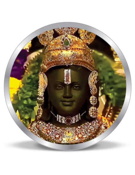 Precious Moments Color Lord Ram JI BIS Hallmarked Silver Coin Of 50 Gram in 999 Purity / Fineness by ACPL