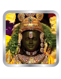Precious Moments Color Lord Ram JI BIS Hallmarked Silver Square Coin Of 10 Gram in 999 Purity / Fineness by ACPL