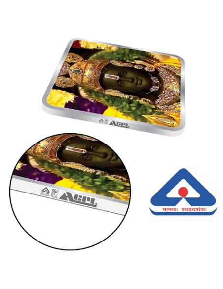 Precious Moments Color Lord Ram JI BIS Hallmarked Silver Square Coin Of 20 Gram in 999 Purity / Fineness by ACPL
