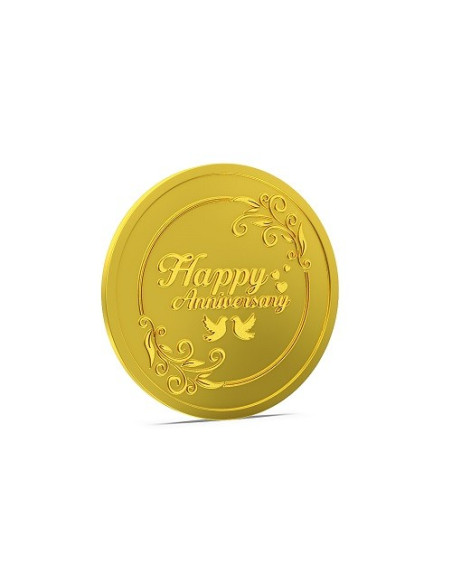 Aspect Bullion Happy Anniversary Gold Coin Of 5 Grams in 24 Karat 995