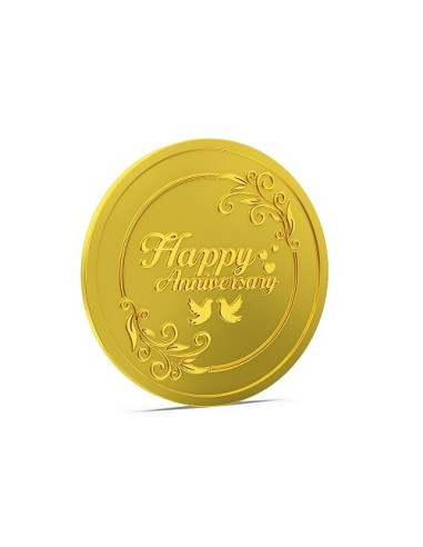 Aspect Bullion Happy Anniversary Gold Coin Of 10 Grams in 24 Karat 995