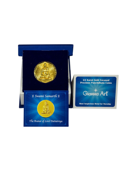 Swami Samrtha Panchdhatu Coins Fusion of Gold Silver Copper Tin and Zinc
