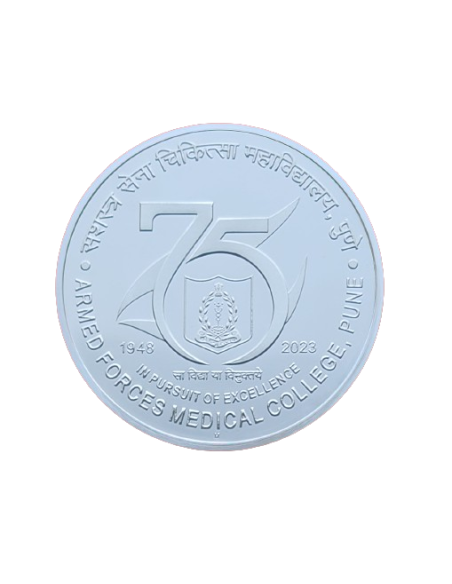 75 Rupees India Govt. Mint Platinum Jubilee Celebrations Of Armed Forces Medical College Pune Commemorative Coin (75 Rs.Coin)
