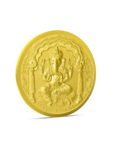 Aspect Bullion Ganesh Gold Coin Of 5 Grams in 24 Karat 995 Purity / Fi