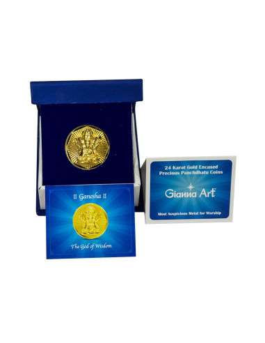 Ganesha Panchdhatu Coins Fusion of Gold Silver Copper Tin and Zinc