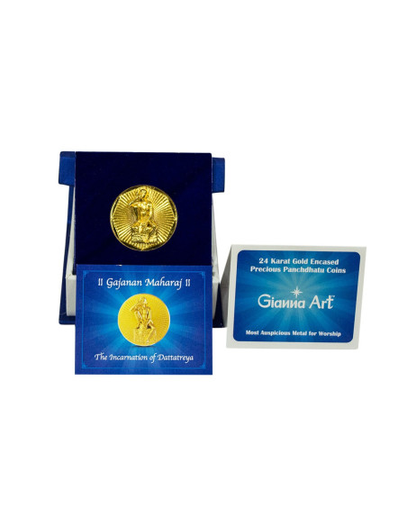 Gajanan Maharaj Panchdhatu Coins Fusion of Gold Silver Copper Tin and Zinc