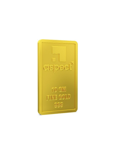 Aspect Bullion Gold Bar Of 10 Grams in 24 Karat 999 Purity / Fineness