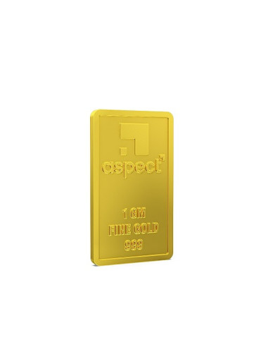 Aspect Bullion Kalpvruksha Gold Bar Of 1 Grams in 24 Karat 999 Purity / Fineness
