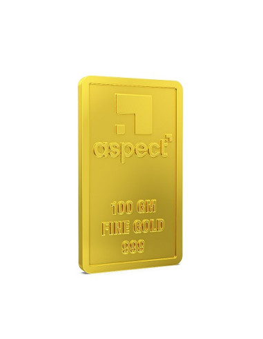 Buy Aspect Bullion Kalpvruksha Gold Bar Of 100 Grams in 24 Karat 999