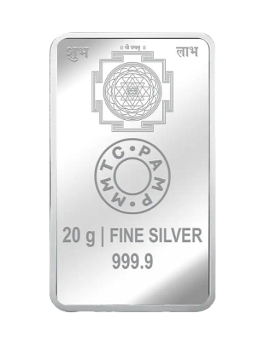 MMTC-PAMP Goddess Lakshmi Colorful Silver Bar of 20 Gram in 999.9 Purity / Fineness in Certi Card