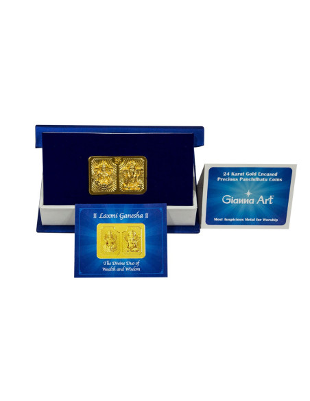 Laxmi Ganesh Panchdhatu Bar Fusion of Gold Silver Copper Tin and Zinc