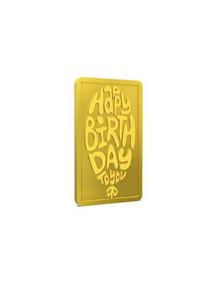 Aspect Bullion Happy Birthday Gold Bar Of 5 Grams in 24 Karat 999 Puri