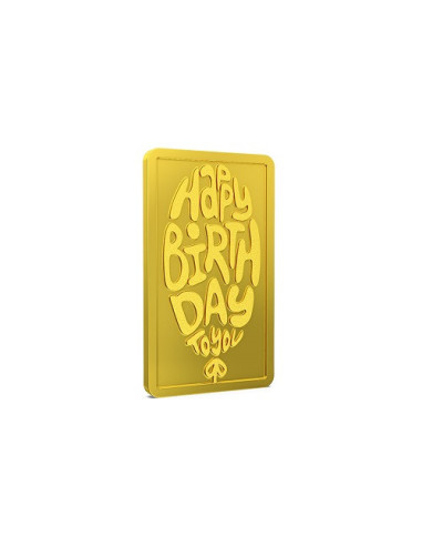 Aspect Bullion Happy Birthday Gold Bar Of 8 Grams in 24 Karat 999 Puri