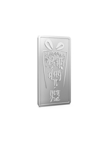 Aspect Bullion Happy Birthday Silver Bar Of 50 Grams in 24 Karat 999 Purity / Fineness