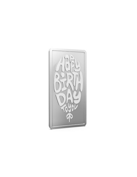 Aspect Bullion Happy Birthday Silver Bar Of 10 Grams in 24 Karat 999 Purity / Fineness