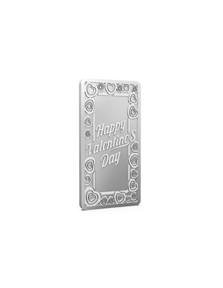Aspect Bullion Happy Valentine Day Silver Bar Of 10 Grams in 24 Karat 999 Purity / Fineness