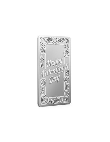 Aspect Bullion Happy Valentine Day Silver Bar Of 50 Grams in 24 Karat 999 Purity / Fineness