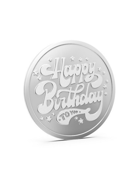 Aspect Bullion Happy Birthday Silver Coin Of 50 Grams in 24 Karat 999 Purity / Fineness