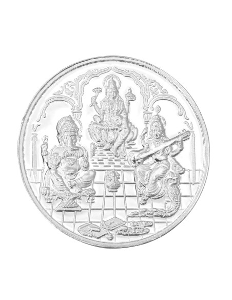 RSBL Silver Coin 50 Grams Trimurti Coin - 50 gm / 50 gms 24Kt