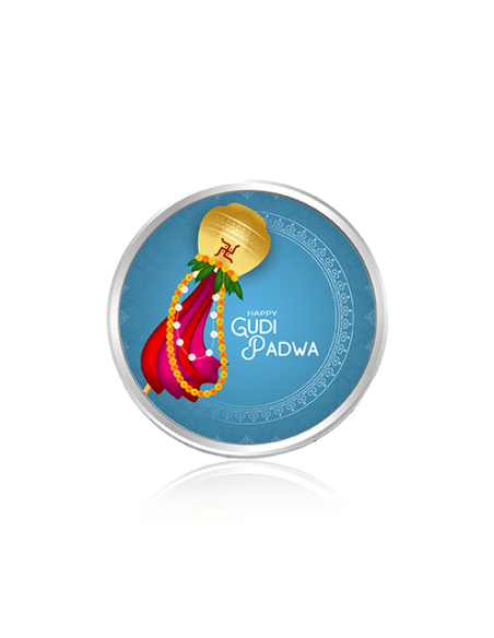 Tribhovandas Bhimji Zaveri & Sons Gudi Padwa Color Silver Coin of 20 Grams in 999 Purity Fineness