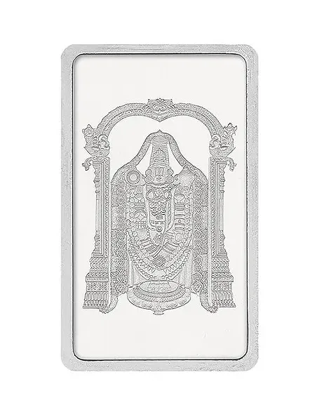 Kundan Tirupati Balaji Silver Bar of 50 Gram in 999 Purity / Fineness in Certi Card