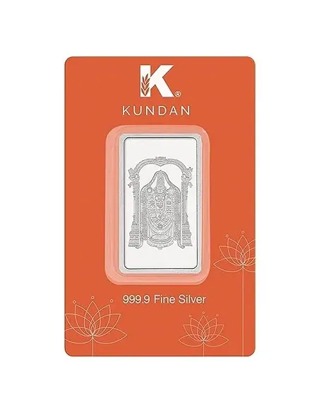 Kundan Tirupati Balaji Silver Bar of 50 Gram in 999 Purity / Fineness in Certi Card