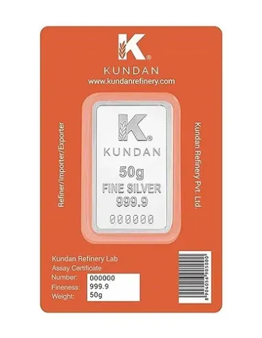 Kundan Tirupati Balaji Silver Bar of 50 Gram in 999 Purity / Fineness in Certi Card