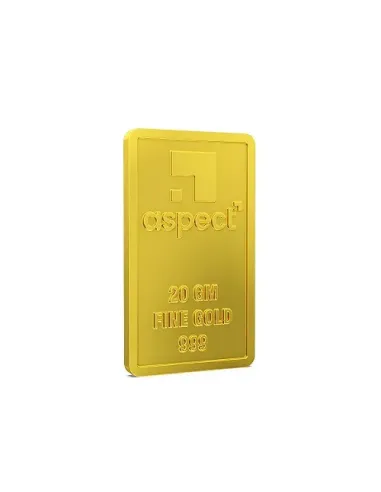 Aspect Bullion Gold Bar Of 20 Grams in 24 Karat 999 Purity / Fineness