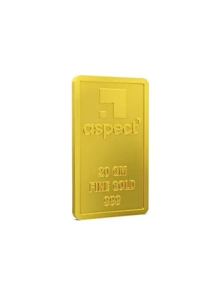Aspect Bullion Gold Bar Of 20 Grams in 24 Karat 999 Purity / Fineness