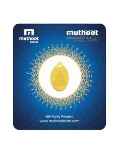 Muthoot Pappachan Swarnavarsham Gold Combo Oval Lakshmi Pendant of (2gm each x 2 Pcs)  in 999 Purity Fineness