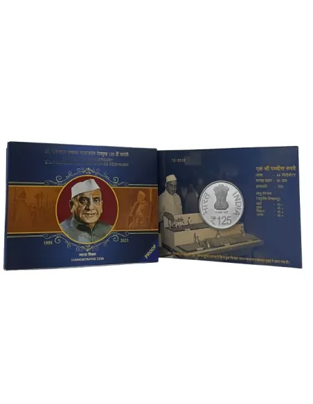125 Rupees India Govt. Mint Birth Anniversary of Dr.Panjabrao alias Bh