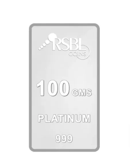 RSBL Platinum Bar Of 100 Gram in 999 Purity Fineness