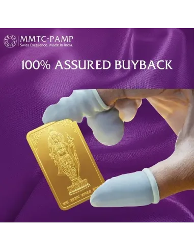 MMTC-PAMP Ram Lalla Gold Ingot Bar of 10 Grams in 24 Karat  999.9 Puri