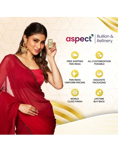 Aspect Bullion Happy Birthday Gold Bar Of 8 Grams in 24 Karat 999 Puri