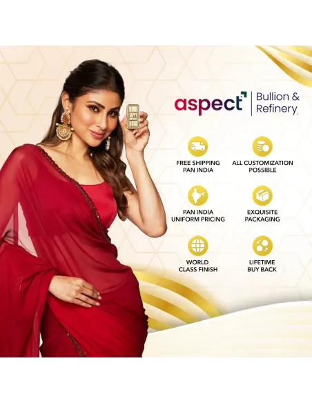 Aspect Bullion Happy Birthday Gold Bar Of 8 Grams in 24 Karat 999 Puri