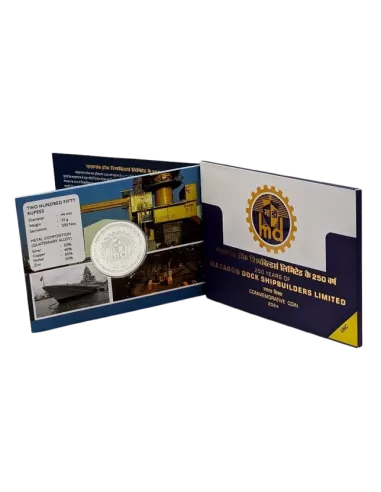 250 Rupees India Govt. Mint 250 Years of Mazagon Dock Shipbuilders lim
