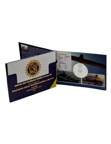 250 Rupees India Govt. Mint 250 Years of Mazagon Dock Shipbuilders lim